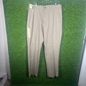 Haggar Mens Premium Khaki Classic Fit Iron Free Pants Tan 36x34 HC01000 NWT